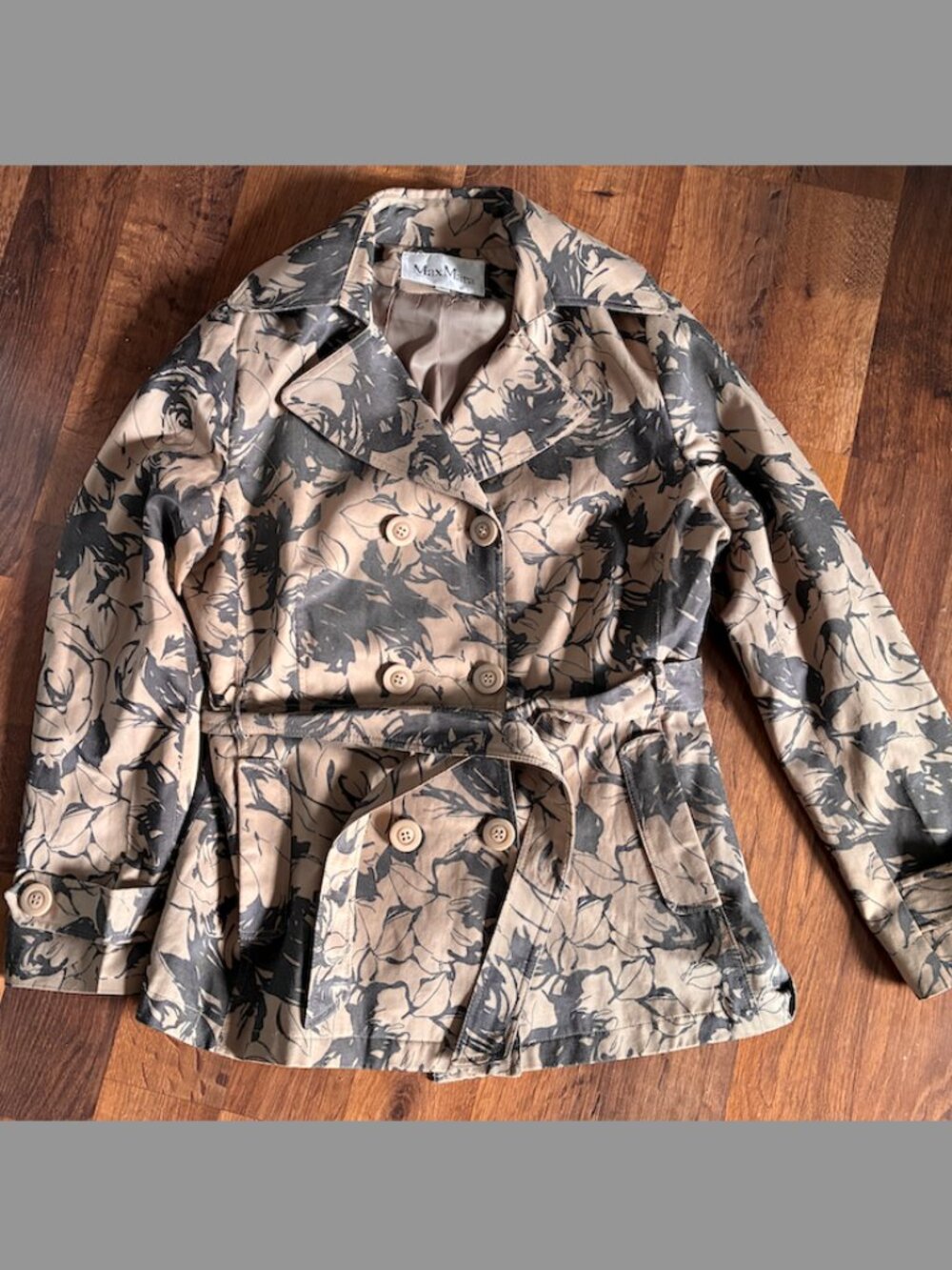 MaxMara Floral Double Breasted Trench